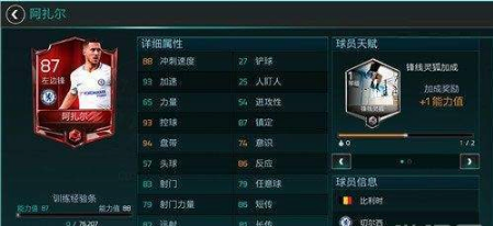 FIFA足球世界阿扎尔值得培养吗？阿扎尔技能属性效果解析图片2