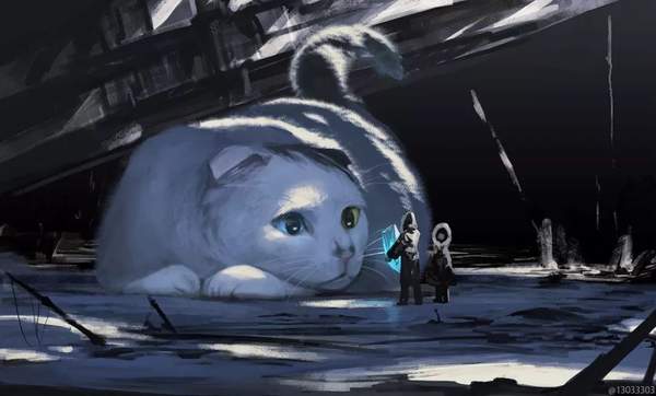 11区画师将小动物绘制成庞然大物 巨型的猫咪十分可爱图片3