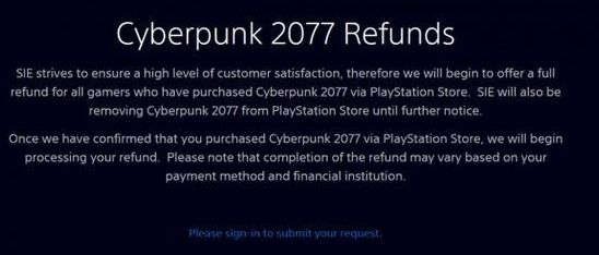 赛博朋克2077索尼商店怎么退款 索尼PS4商店退款流程分享图片1