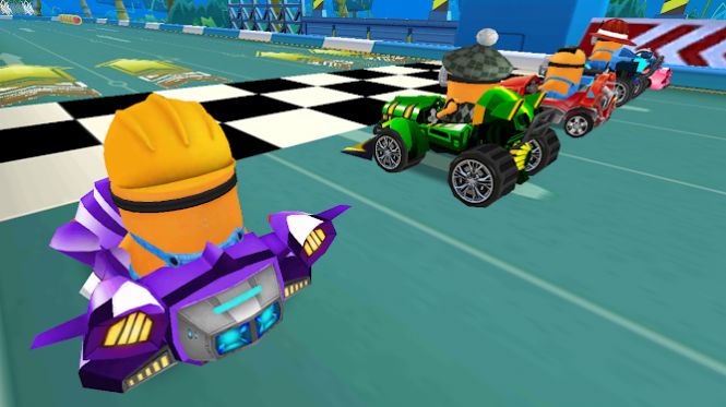 小黄人卡通赛车3D汽车特技游戏最新版图2: