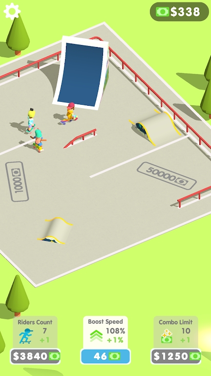 闲置滑板运动场游戏安卓版(Idle Skatepark)图3: