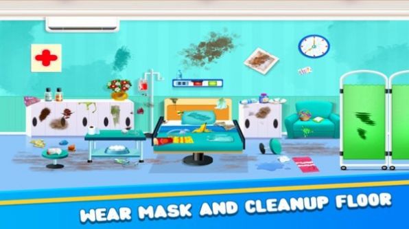 女孩医院清洁游戏安卓版（Hospital Cleaning Games For Girls）图1: