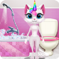 凯蒂猫独角兽洗澡游戏