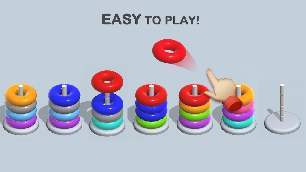 圆圈排序拼图游戏安卓版(Hoops Sort Puzzle-Stack game)图1: