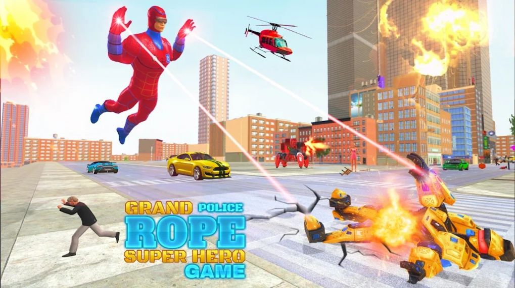 警察绳索英雄营救游戏手机版(Police Rope Hero Rescue Game)图3: