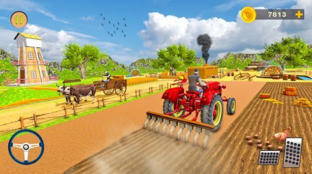 真正农场拖拉机挂车游戏手机版（Real tractor farming Simulator）图3: