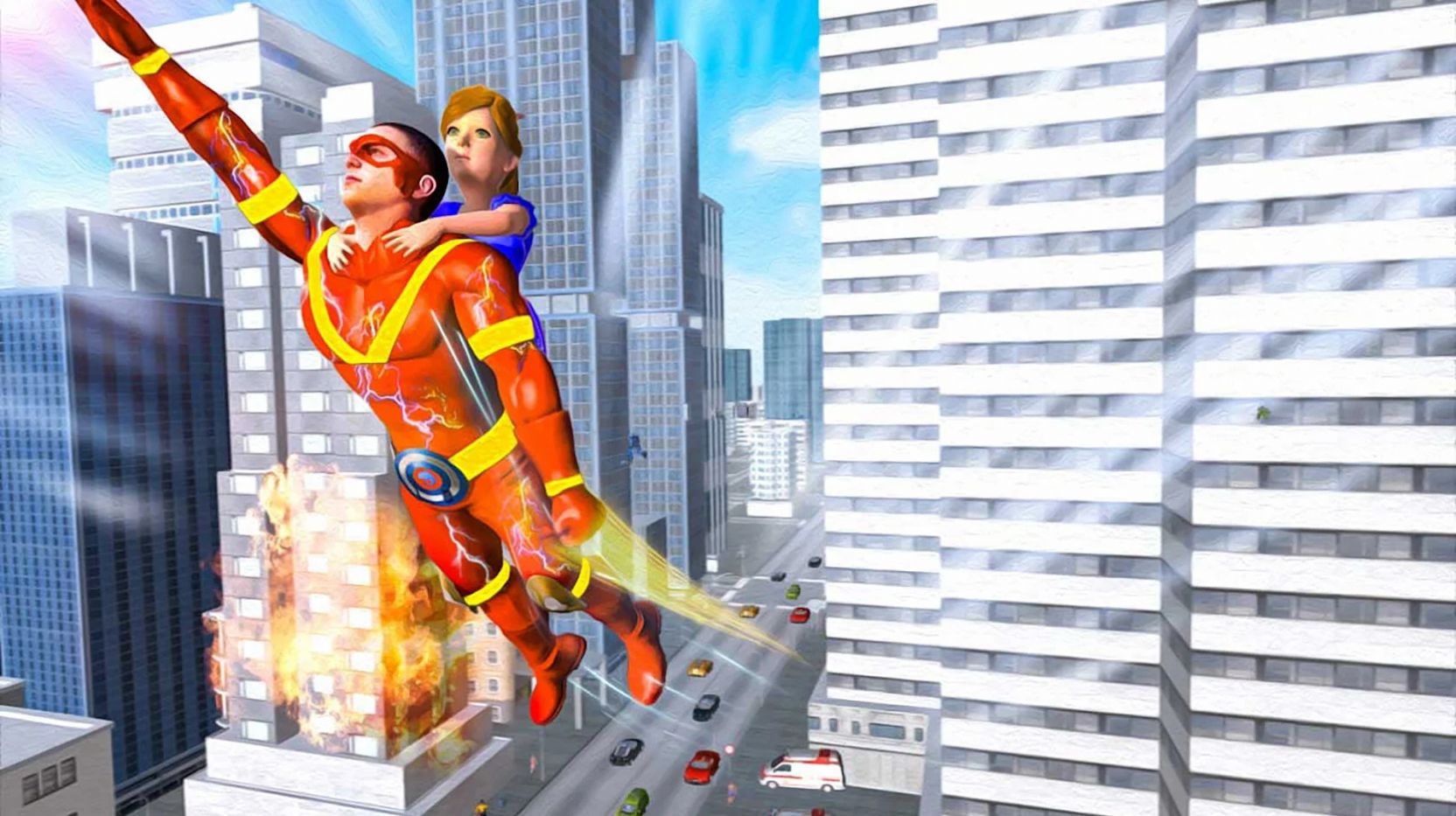 飞行超人城市英雄游戏图2