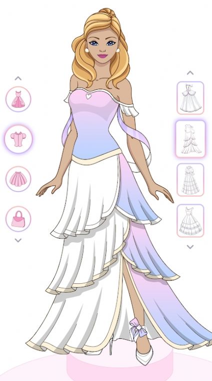 公主装扮和着色游戏图1