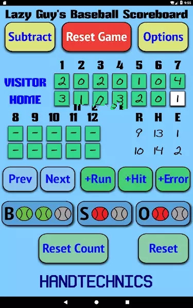 懒家伙的棒球记分牌游戏安卓版（Lazy Guy’s Baseball Scoreboard）图1: