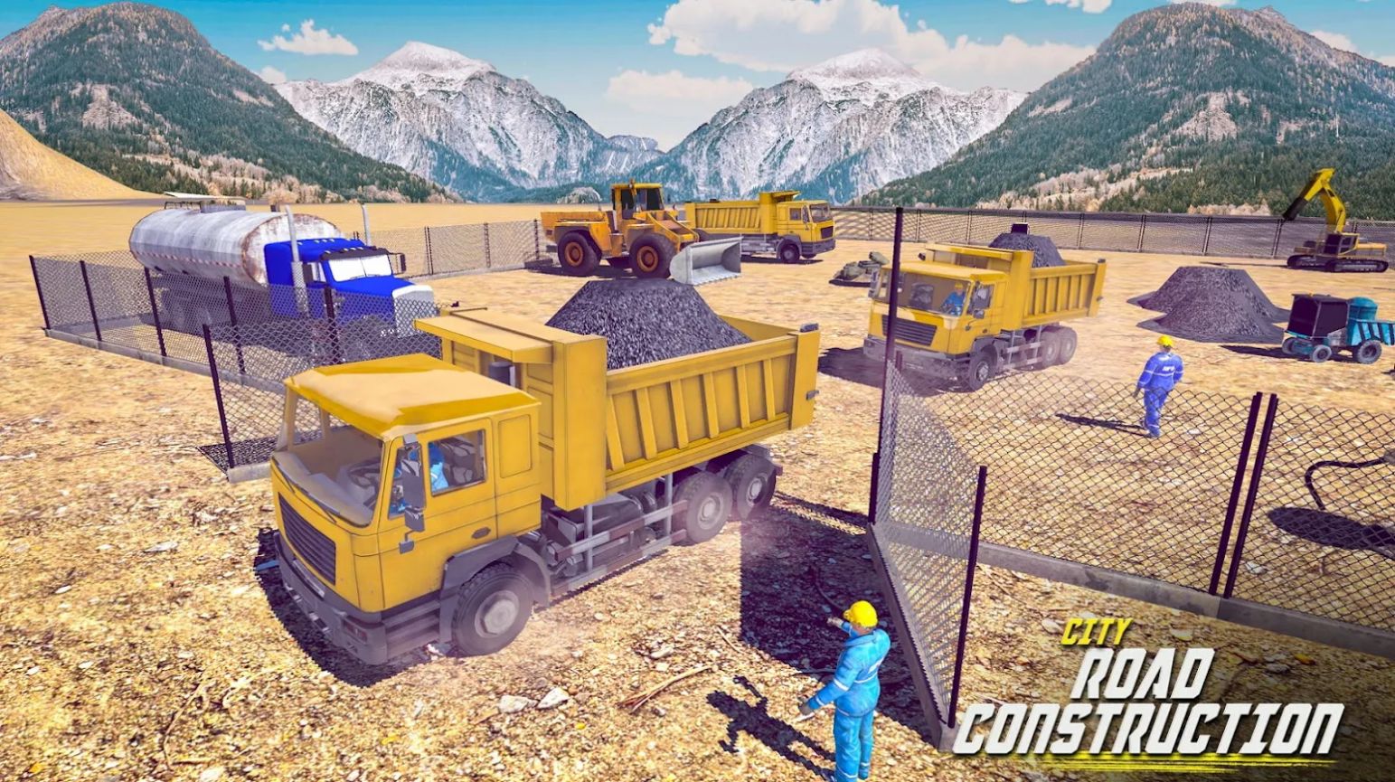 建造施工挖掘机模拟游戏安卓版（Excavator Road Construction 3D）图1: